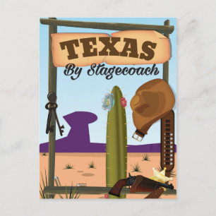 Carte Postale Texas en diligence