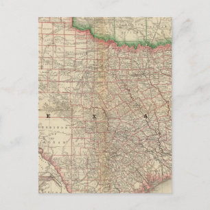 Carte Postale Texas et territoire indien