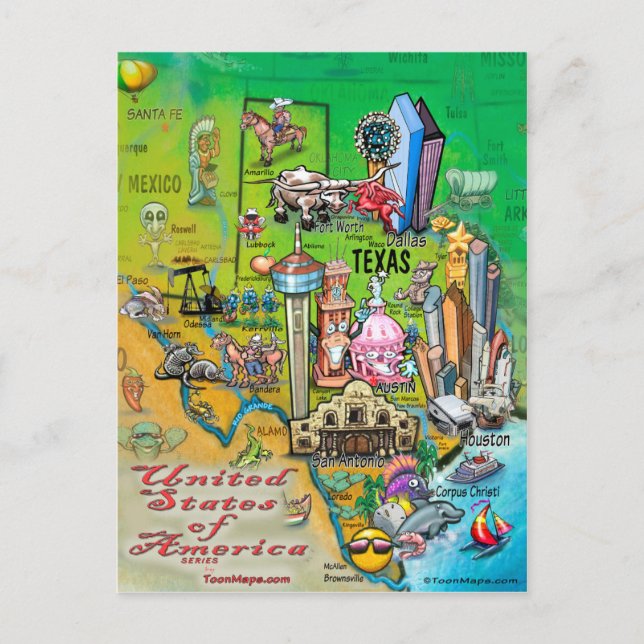 Carte Postale Texas États-Unis (Devant)