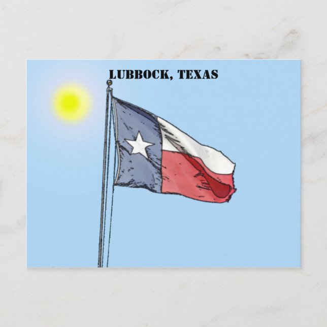 Carte Postale Texas Flag, Lubbock (Devant)