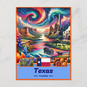 Carte Postale Texas Grandeur Points de repère iconiques et natur