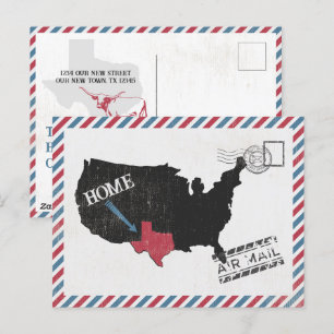 Carte postale Texas Home Air Mail