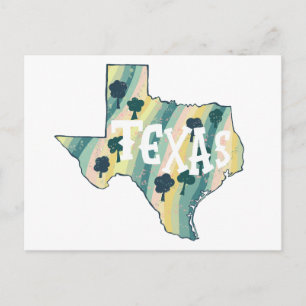 Carte Postale Texas Illustrated Map Colorful Bold