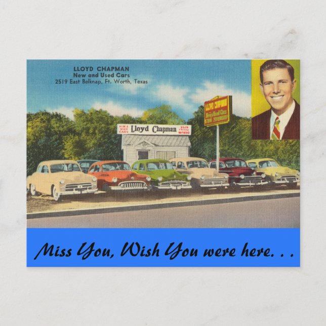 Carte Postale Texas, Lloyd Chapman Auto, Fort Worth (Devant)