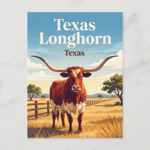 Carte Postale Texas Longhorn