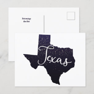 Carte postale Texas Night Stars State Shape