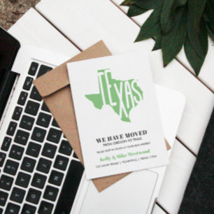 Carte Postale TEXAS Nous avons déplacé Nouvelle adresse Nouveau 