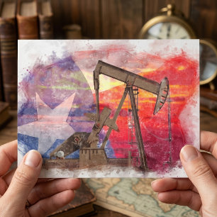Carte Postale Texas Oil Pumpjack : patrimoine artistique de l'Ét