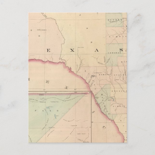 Carte Postale Texas, partie occidentale (Devant)