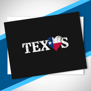 Carte Postale Texas Pride Love Heart Flag State Fier Texan Home