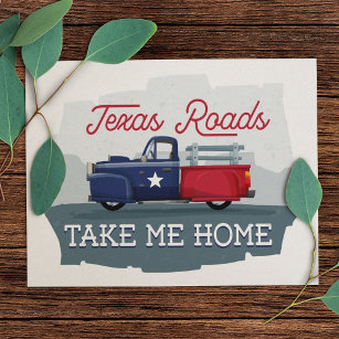 Carte Postale Texas Roads, ramenez-moi chez moi