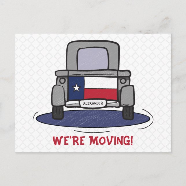 Carte Postale Texas State Flag Truck Moving Faire-part (Devant)