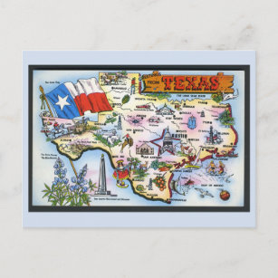 Carte postale Texas State Map