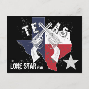 Carte Postale Texas The Long Star State Crossing Pistols Souveni