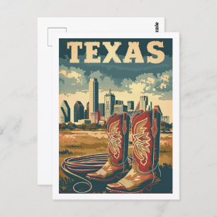 Carte Postale Texas USA Amérique Vintage célèbre Travel Place