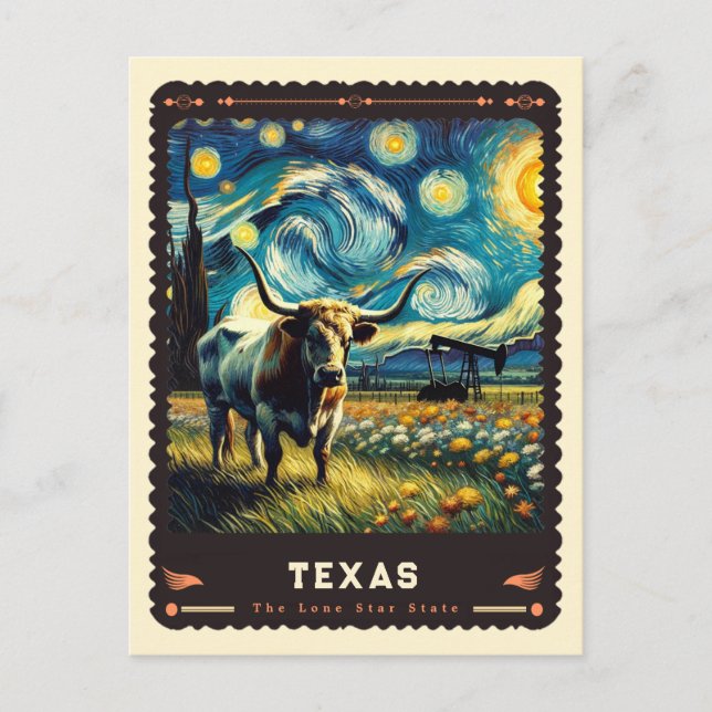 Carte Postale Texas | Vincent Van Gogh inspiré (Devant)