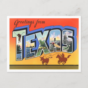 Carte postale Texas Vintage Big Letters
