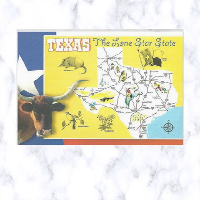 Carte postale Texas Vintage Lone Star State (Créateur téléchargé)