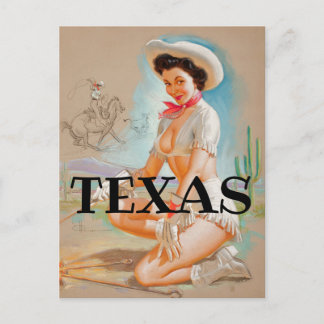 CARTE POSTALE TEXAS VINTAGE VOYAGE NIP UP GIRL
