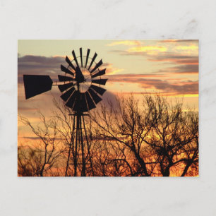 Carte Postale Texas windmill sunset