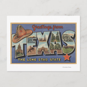 Carte Postale TexasSalutations De L'État Lone Star