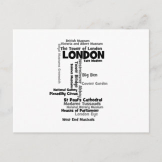 Carte Postale Texte Art "Londres"