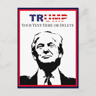Carte Postale Texte/Couleur Personnalisé Trump '24 Photo Rouge B