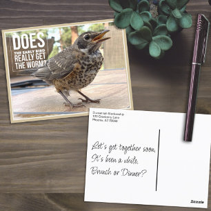 Carte Postale Texte de couverture amusant Photo d'oiseau 
