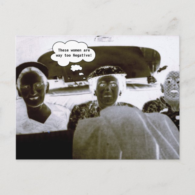Carte Postale Texte de la Personnaliser sur les femmes négatives (Devant)