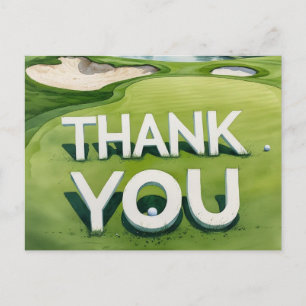 Carte Postale Texte de remerciement de golf sur le green