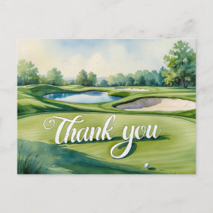 Carte Postale Texte de remerciement de golf sur le green
