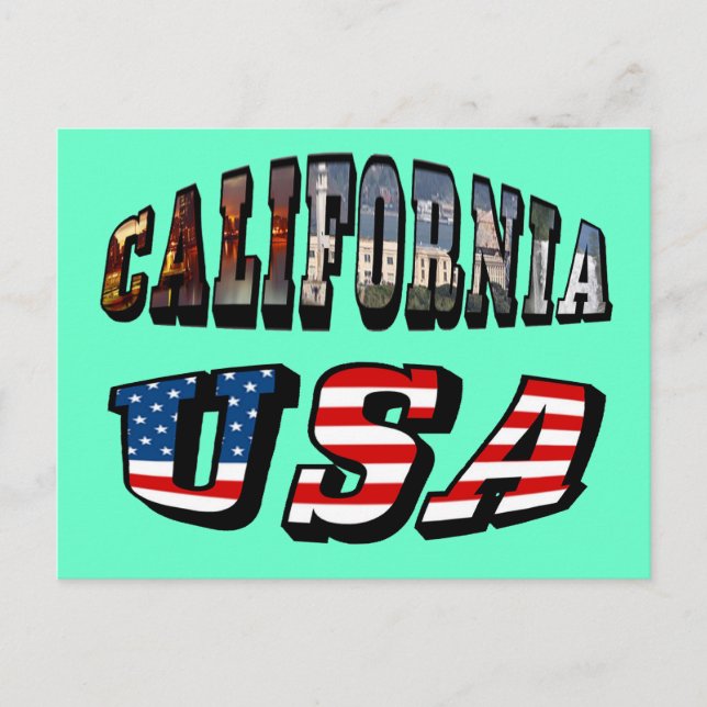 Carte Postale Texte du drapeau de la Californie (Devant)