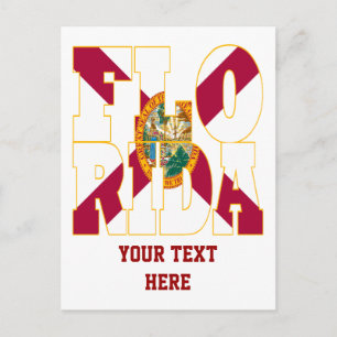 Carte Postale Texte du drapeau de l'État de Floride