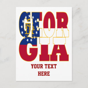 Carte Postale Texte du drapeau de l'État de Géorgie