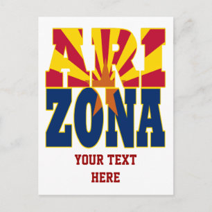 Carte Postale Texte du drapeau de l'état de l'Arizona