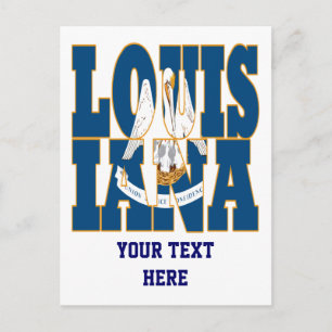 Carte Postale Texte du drapeau de l'État de Louisiane