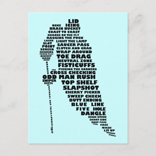 Carte postale Texte du joueur de hockey (Devant)