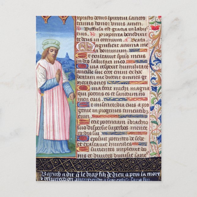 Carte Postale Texte du Magnificat avec un portrait de (Devant)