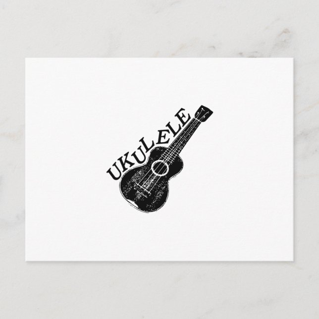 Carte Postale Texte Et Image Ukulele (Devant)