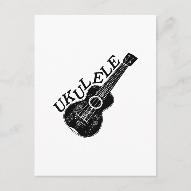 Carte Postale Texte Et Image Ukulele (Devant)