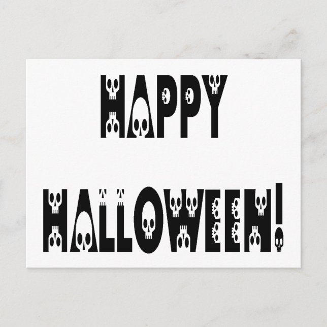 Carte Postale Texte Halloween squelettique (Devant)