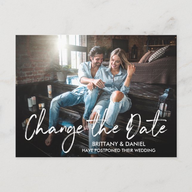 Carte Postale Texte manuscrit Brush Script Modifier La Date Phot (Devant)