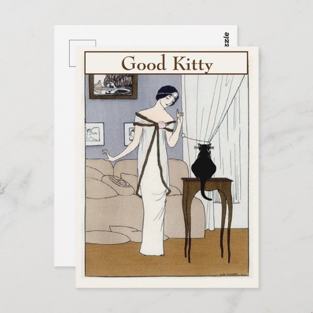 Carte postale texte modifiable CAT Vintage (Devant / Derrière)