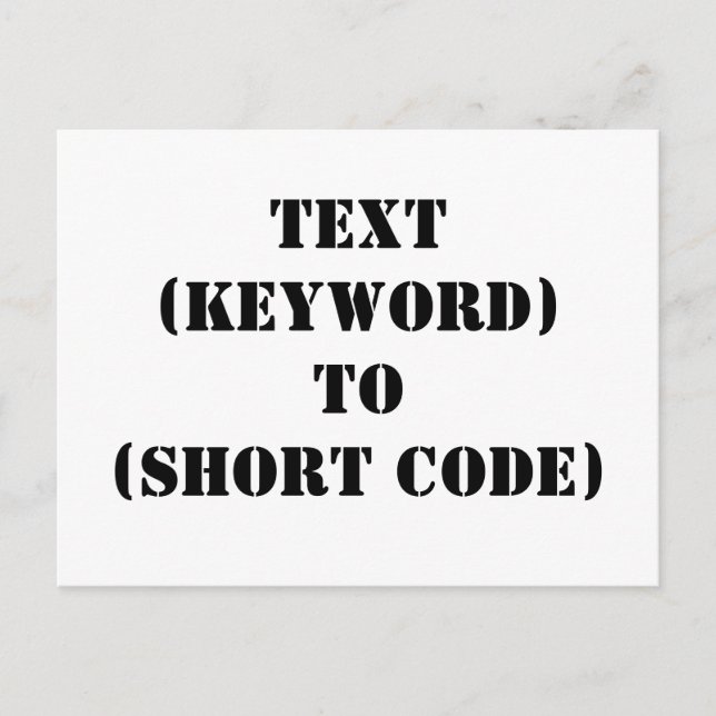 CARTE POSTALE TEXTE (MOT-CLÉ) À (CODE COURT) (Devant)