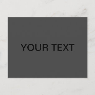 Carte Postale Texte personnalisable   Noir Moderne Gras & Gris F
