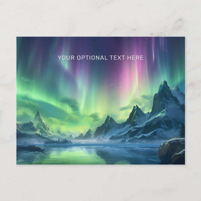 Carte Postale Texte personnalisé Aurora Borealis (Devant)