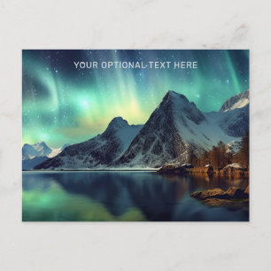 Carte Postale Texte personnalisé Aurora Borealis