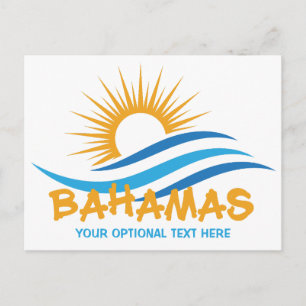 Carte Postale Texte personnalisé Bahamas