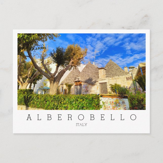 Carte Postale Texte personnalisé, belle vue Alberobello, Pouille (Devant)