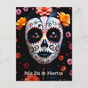 Carte Postale Texte personnalisé 💀 coloré La Catrina